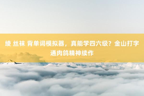 绫 丝袜 背单词模拟器，真能学四六级？金山打字通肉鸽精神续作