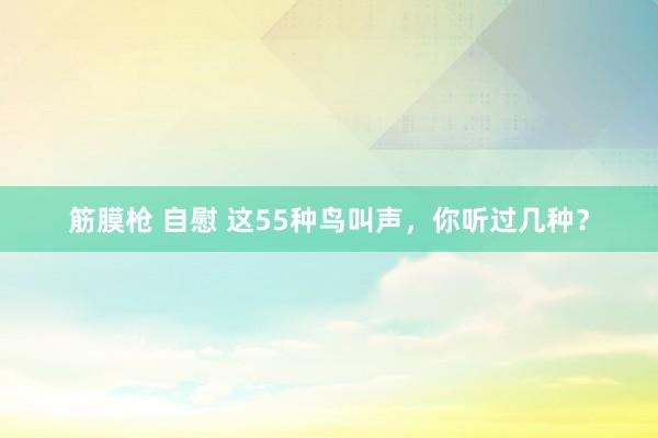 筋膜枪 自慰 这55种鸟叫声，你听过几种？